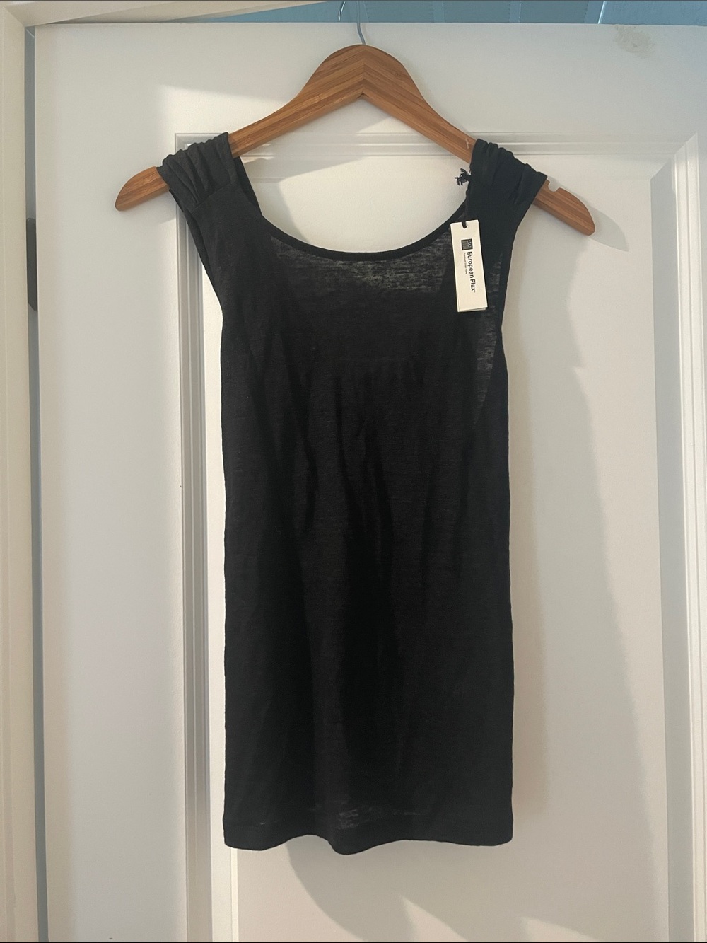 Banana republic black linen top medium nwt